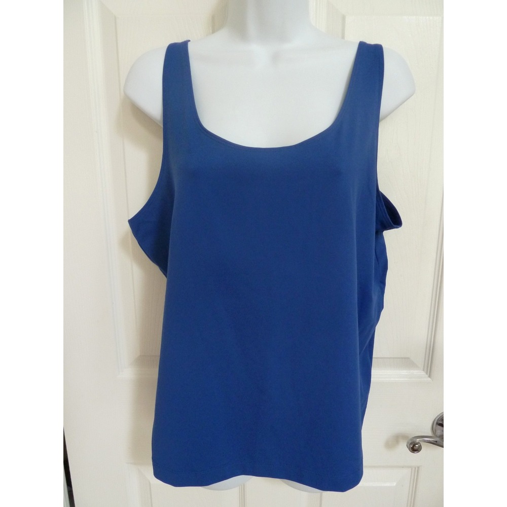 Chico's Size 3 XL Blue Strappy Adjustable Activewear Tank Top Nylon Jogging
